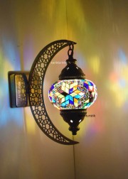 Mozaik Aplik Lamba Hilal Dekoratif Duvar Otantik Aplik Yarım Ay